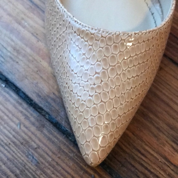 Shoe Republic Nude Snakeskin Heels - Picture 2 of 4